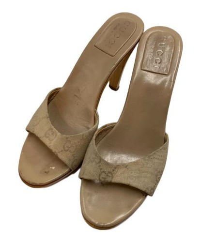 Gucci canvas logo mules - gg,