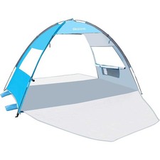 Tenda da Spiaggia Master Esterno 3 Persone Blu Cielo UPF 50+ Protezione Solare Impermeabile