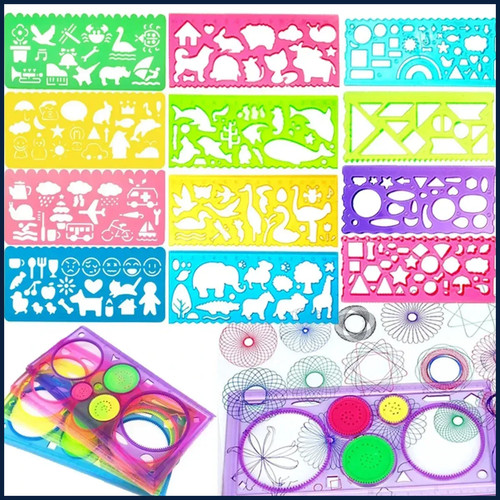 Set stencil disegno spirografo