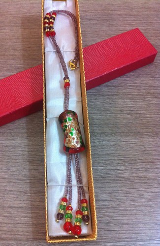 Collana rossa in vetro - cm,