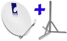 KIT PARABOLA ANTENNA PARABOLICA 80 CM ACCIAIO GALAXY CON TREPPIEDE BASE 100CM