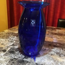 Vaso fiori 8,5” blu cobalto Vetreria Etrusca Made in Italy