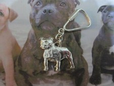 Cane Amstaff portachiavi in Argento 925-produzione artigiana