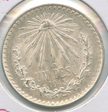 1943 Messico 1 Un Peso Moneta