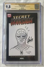 Secret Invasion #1 schizzo parziale vuoto Paolo Rivera CGC 9.8 firmato da Stan Lee