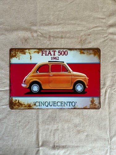 Insegna metallo fiat 500 - insegna,