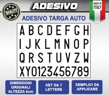 ADESIVI Lettere e Numeri Targa ANTERIORE Auto (Comunita Europea CE)