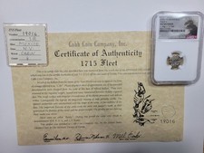 1715 FLEET Mexico Silver 1 Real NGC Certified CABIN WRECK w/ COA *K739