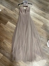 Abito senza spalline Jenny Yoo Collection rosa blush taglia 2 strati chiffon dress