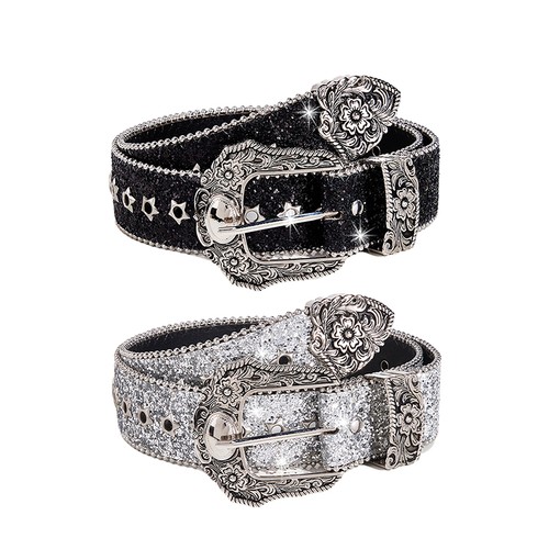 Cintura y2k strass donna - strass, pelle