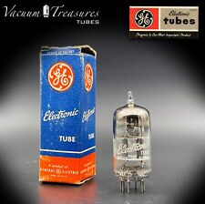 ECC81 ( 12AT7 ) GE NOS NIB Gray Plates Square Getter Tested Tube Made In USA '52