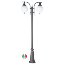 Lampione per Esterno Giardino con 2 sfere d.25 Fiuggi R25 Made in Italy