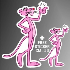 adesivo PANTERA ROSA PINK PANTHER decal AUFKLEBER + 1 FREE STICKER CM. 10