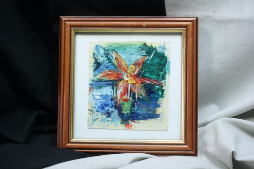 Pittura olio fiore in - ad,