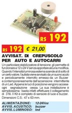 AVVISATORE DI CREPUSCOLO AUTO e CAMION RS192 ELSE KIT elettronica kit da saldare