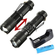 MINI TORCIA TATTICA MILITARE LED CREE 500 LM LUMEN CON ZOOMABLE RICARICABILE