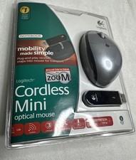 NEW - Logitech Mini mouse ottico senza fili (931396-0403) nero e argento nuovo