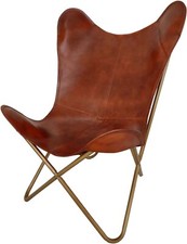 Sedia sedia pelle marrone