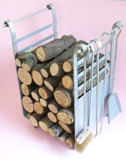 Silver Iron Fireplace Tool Set