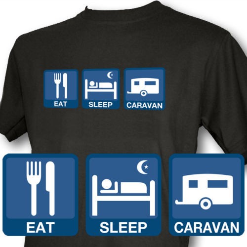 Eat sleep caravan - caravan, maglietta