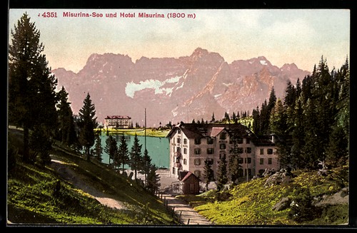 Cartolina misurina hotel - cartolina,