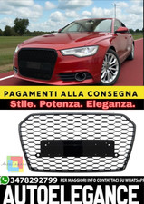 💫Calandra Anteriore Nero Lucido Look RS6 per Audi A6 C7 (4G) Sedan / Avant💫