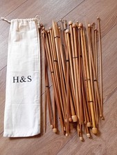 Ferri Da Maglia In Legno Di Varie Misure Con Sacca In Tela