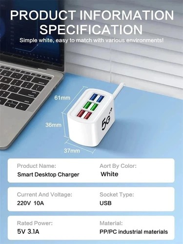 Caricatore usb porte - 6,