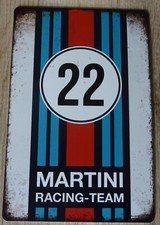 Targa in latta metallo vintage Martini Racing Team 20x30 cm