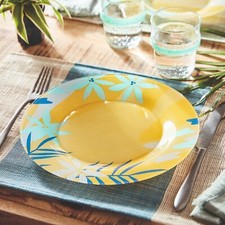 SET 18 PIATTI TAHINA LUMINARC - SERVIZIO GIALLO DECORATO IN VETRO TEMPERATO