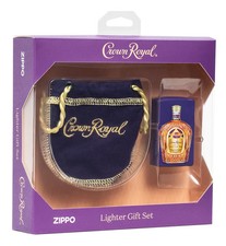 GENUINE Zippo Lighter CROWN ROYAL Gift Set Bag & Purple Matte Zippo NEW IN BOX