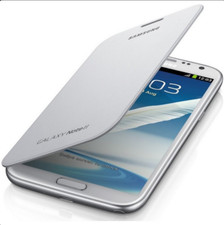 Custodia per SAMSUNG GALAXY NOTE 2 N7100 flip cover con nfc originale bianco