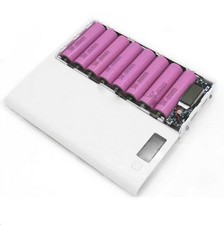 CASE bianco o nero per max 8 batterie BATTERIA ESTERNA POWER BANK con LCD 2A 5V
