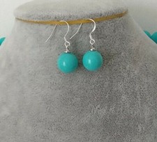 Orecchini pendenti in autentico turchese naturale con GARANZIA argento 925 NUOVI