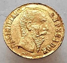 ORO gr 0.41 IMPERIO MEXICANO 1865 - RE MAXIMILIANO EMPERADOR