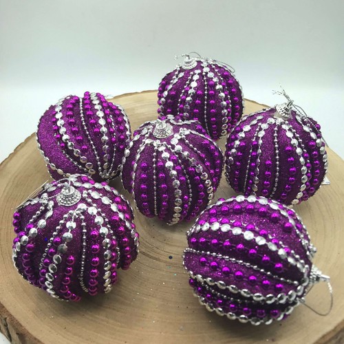 Set palline natale viola - 6,