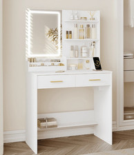 Comodino bianco con luci led