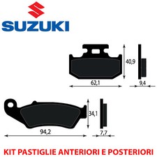 KIT PASTIGLIE FRENO ANTERIORI E POSTERIORI SUZUKI DR 650 SE 1996 1197 1998 1999 