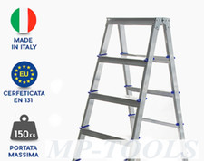 SCALA DOPPIA SALITA NANCY 4 GRADINI ALLUMINIO ALTEZZA 0,96m SCALA 4+4