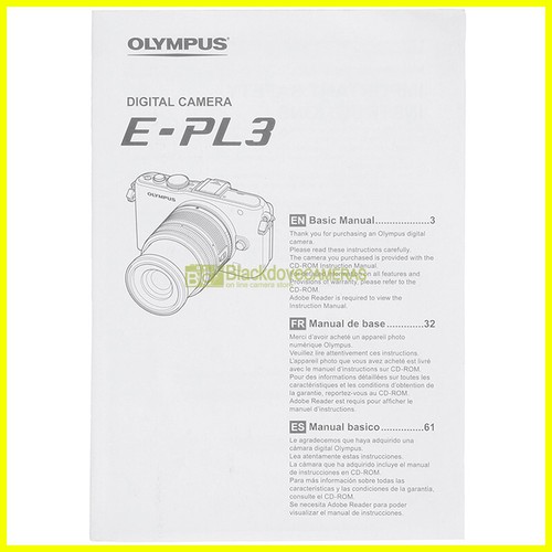 Olympus pen pl3 basic user - pen, user's