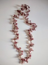 COLLANA Con Chips Di Pietra Dura Fatta A Mano All'uncinetto 