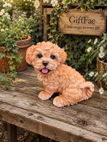 Apricot maltipoo dog ornament - maltipoo,
