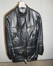 BELSTAFF- GIACCA DA MOTO - PELLE NERA -UOMO TAGLIA XL
