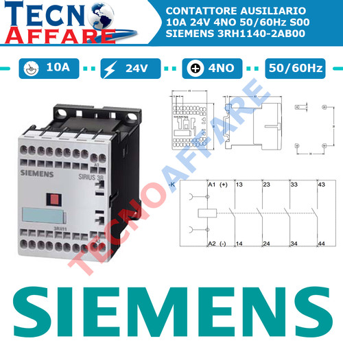 Contattore ausiliario 10a - contattore,
