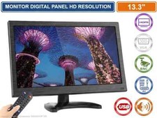 MONITOR 13.3" LED PROFESSIONALE HD BNC HDMI VGA VIDEOSORVEGLIANZA DVR NVR