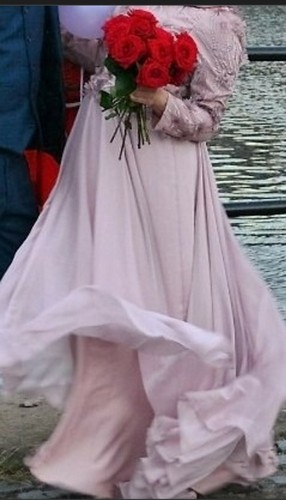 Maxi abito rosa cipria - , blush