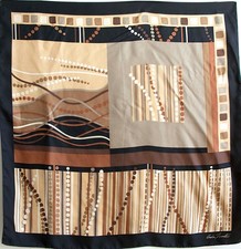 Vintage Foulard "ANDREA ZANELLATO" Abstract Design 100% Twill Seta Italy