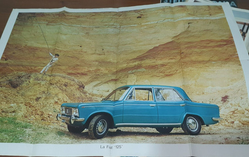 Fiat 125 auto poster - fiat,