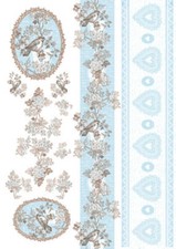 Carta decoupage Cuori azzurri