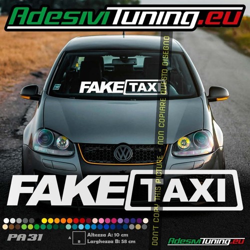 Adesivo fake taxi - taxi, (parabrezza